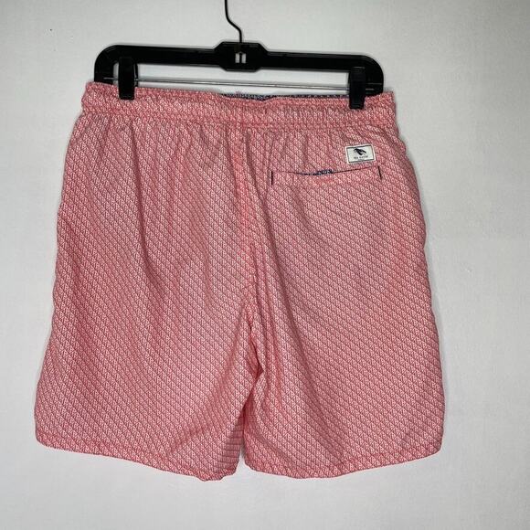 Ted Baker Swim Shorts Size 3 Red White Geometric Print Mesh Lined Beachwear - Picture 3 of 3